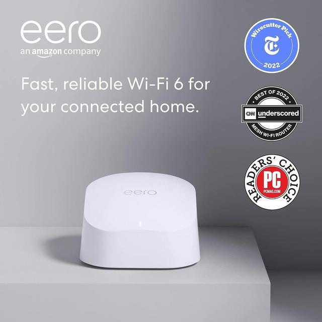 Eero 6 AX1800 Dual-Band Mesh Wifi 6 top System (3-Piece)