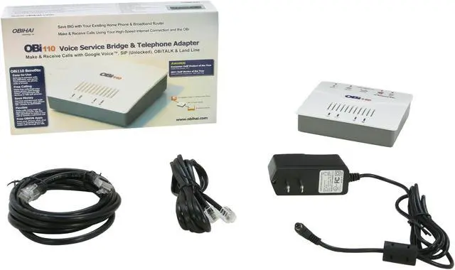 Alt view image 7 of 6 - Obihai OBI110 VoIP Telephone Adapter with SIP & Phone Line Gateway