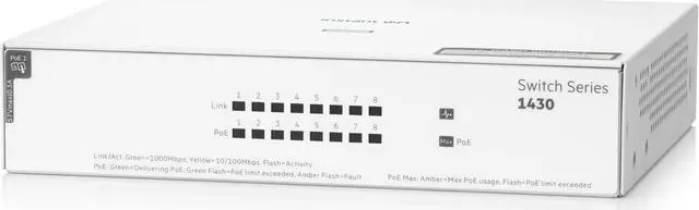 Main image of HPE Networking Instant On Switch 8p Gigabit CL4 PoE 64W 1430 (R8R46A#ABA)