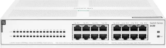 Alt view image 2 of 3 - HPE Networking Instant On Switch 16p Gigabit CL4 PoE 124W 1430 (R8R48A#ABA)