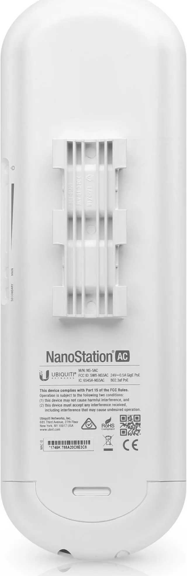 Alt view image 3 of 4 - Ubiquiti Networks NS-5AC-US NanoStation AC 5 GHz airMAX AC CPE