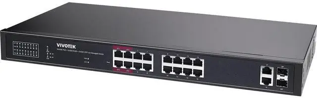 Main image of Vivotek AW-GEL-205A-260 16-Port Gigabit PoE++ Compliant Managed Network Switch
