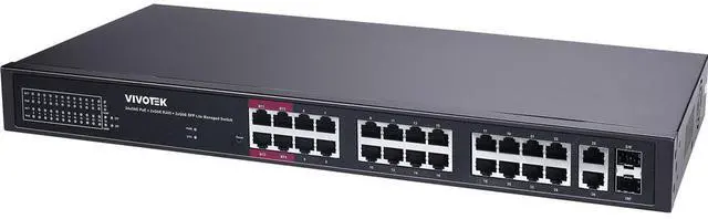 Main image of Vivotek AW-GEL-285A-380 24-Port Gigabit PoE++ Compliant Managed Network Switch