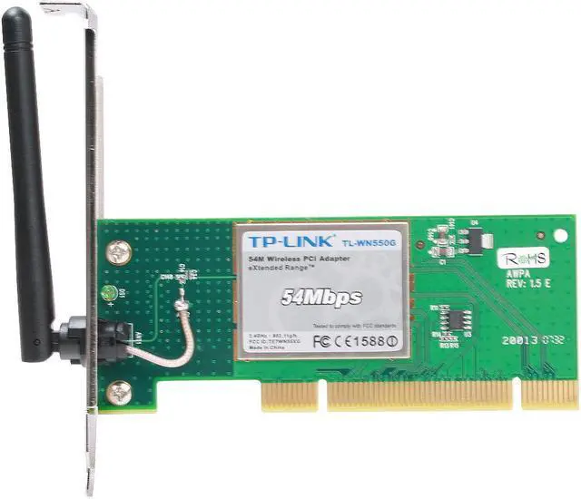 Alt view image 3 of 6 - TP-Link TL-WN550G eXtended Range Wireless Adapter IEEE 802.11b/g 32bit PCI2.2 Up to 54Mbps Wireless Data Rates