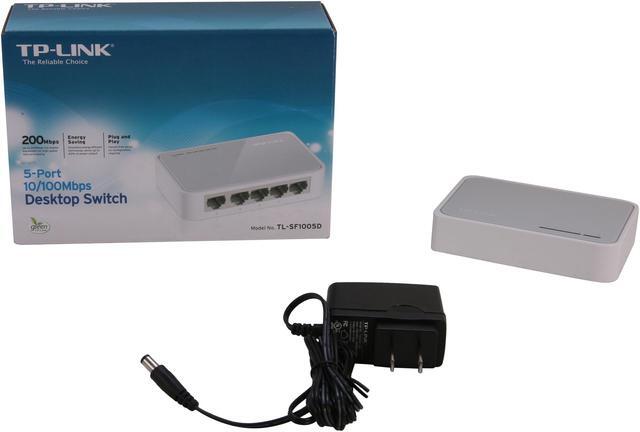 Alt view image 7 of 7 - TP-Link 5 Port 10/100 Mbps Fast Ethernet Switch | Desktop Ethernet Splitter | Ethernet Hub | Plug & Play | Fanless Quiet | Desktop Design | Green Technology | Unmanaged (TL-SF1005D), White