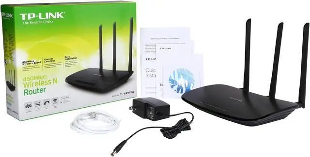 Alt view image 6 of 6 - TP-LINK TL-WR941ND Wireless  Home Router, 450 Mbps, 3 detachable antennas, IP QoS, WPS Button