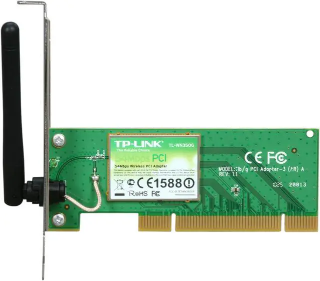Alt view image 3 of 5 - TP-Link TL-WN350G Wireless Adapter IEEE 802.11b/g 32bit PCI Up to 54Mbps Wireless Data Rates