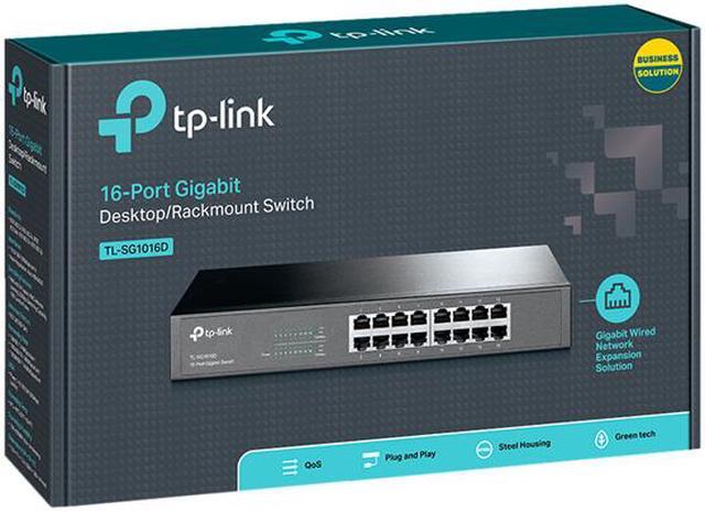 Alt view image 6 of 5 - TP-Link 16-Port Gigabit Ethernet Unmanaged Switch | Plug and Play | Metal | Desktop/Rackmount | Fanless(TL-SG1016D)