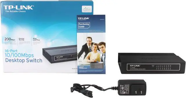 Alt view image 5 of 5 - TP-Link 16 Port 10/100Mbps Fast Ethernet Switch | Desktop or Wall-Mounting | Plastic Case Ethernet Splitter | Unshielded Network Switch | Plug and Play | Fanless Quiet | Unmanaged (TL-SF1016D)