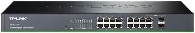 Main image of TP-LINK TL-SG2216 16-Port Gigabit Smart Switch w/ 2 Combo SFP Slots, Layer 2 Features, WEB/CLI managed modes