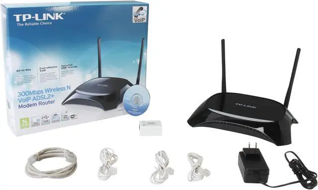 Alt view image 6 of 6 - TP-LINK TD-VG3631 Wireless N300 VOIP ADSL2+ Modem Router, 2 FXS Ports, 1 FXO Port, 2 USB Ports, 5dBi detachable antennas