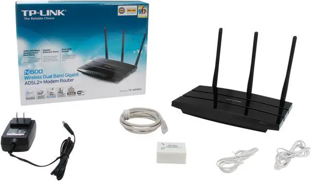 Alt view image 5 of 5 - TP-LINK TD-W8980 N600 Wireless Dual Band Gigabit ADSL2+ Modem Router, 2.4GHz 300Mbps+5Ghz 300Mbps, 2 USB Ports for File Sharing, IPv6 Compatible