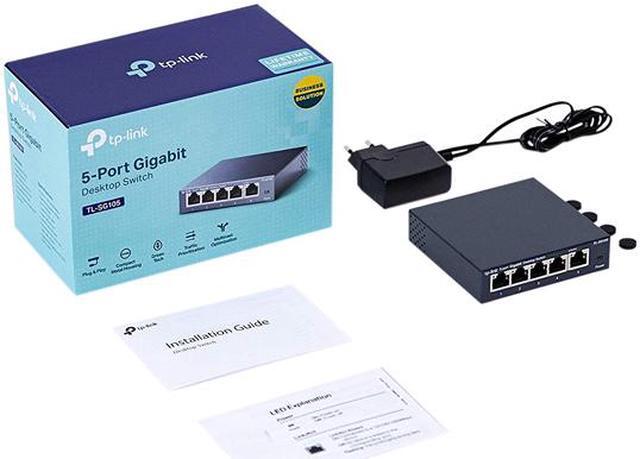 Alt view image 6 of 7 - TP-Link 5 Port Gigabit Ethernet Network Switch - Ethernet Splitter | Plug & Play | Fanless | Sturdy Metal w/ Shielded Ports | Traffic Optimization | Unmanaged | Limited Lifetime Protection(TL-SG105)