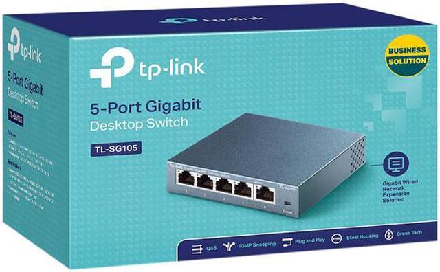 Alt view image 8 of 7 - TP-Link 5 Port Gigabit Ethernet Network Switch - Ethernet Splitter | Plug & Play | Fanless | Sturdy Metal w/ Shielded Ports | Traffic Optimization | Unmanaged | Limited Lifetime Protection(TL-SG105)