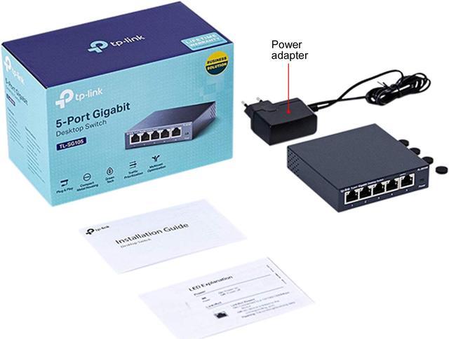 Alt view image 7 of 7 - TP-Link 5 Port Gigabit Ethernet Network Switch - Ethernet Splitter | Plug & Play | Fanless | Sturdy Metal w/ Shielded Ports | Traffic Optimization | Unmanaged | Limited Lifetime Protection(TL-SG105)