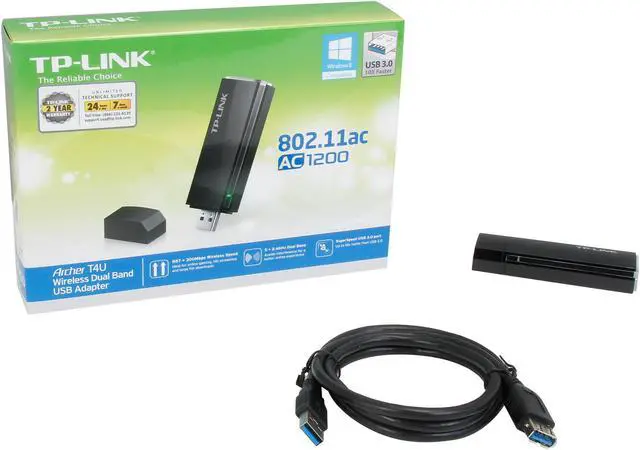 Alt view image 7 of 6 - TP-Link Archer T4U AC1300 High Gain Wireless MU-MIMO USB Adapter