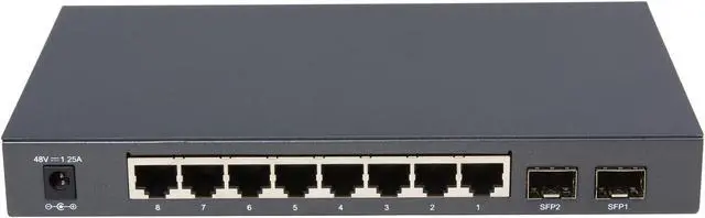 Alt view image 4 of 6 - TP-LINK TL-SG2210P 8-Port Gigabit Smart PoE Switch with 2 Combo SFP Slots, 8 POE Ports, 802.3at/af Compliant
