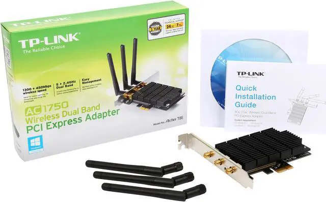 Alt view image 5 of 5 - TP-LINK Archer T8E AC1750 Wireless Dual Band PCI Express Adapter Support Windows 10 with New Driver Update