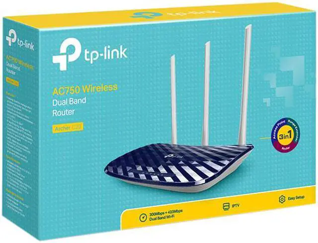 Alt view image 4 of 4 - TP-LINK Archer C20 AC750 Wireless Dual Band Router