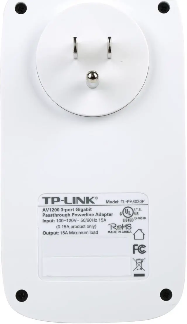 Alt view image 4 of 7 - TP-Link TL-PA8030P KIT AV1200 3-Port Gigabit Passthrough Powerline Starter Kit Up to 1.2Gbps