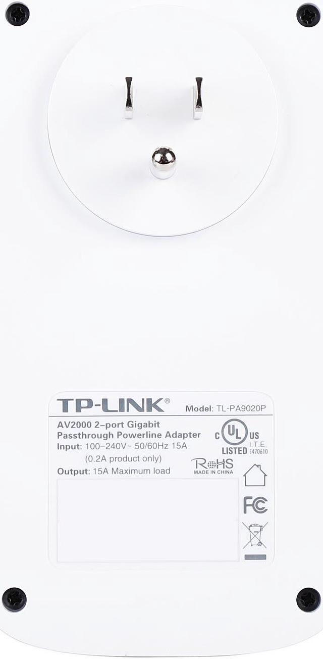 Alt view image 5 of 8 - TP-Link Powerline Adapter AV2000 Mbps - Gigabit Port, Ethernet Over Power, Plug&Play, Power Saving, MU-MIMO, Noise Filtering(TL-PA9020P KIT)