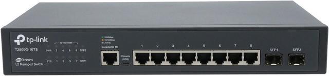 Switch TP-LINK 8 Puertos Gigabit L2 + 2 Slots SFP