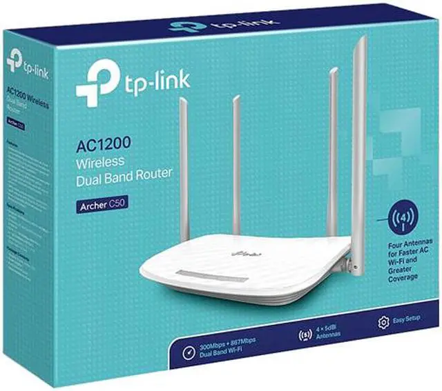 Alt view image 4 of 4 - TP-Link Archer C50 AC1200 Wireless Dual Band Router