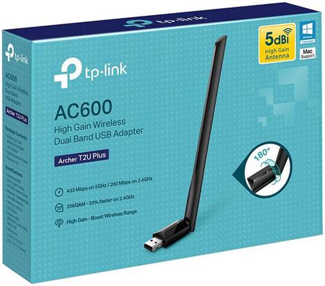 Alt view image 7 of 11 - TP-Link ARCHER T2U PLUS AC600 High Gain Wireless Dual Band USB Adapter IEEE 802.11b/g/n 2.4 GHz, IEEE 802.11a/n/ac 5 GHz USB 2.0 600 Mbps (200 Mbps on 2.4 GHz, 433 Mbps on 5 GHz) Wireless Data Rates