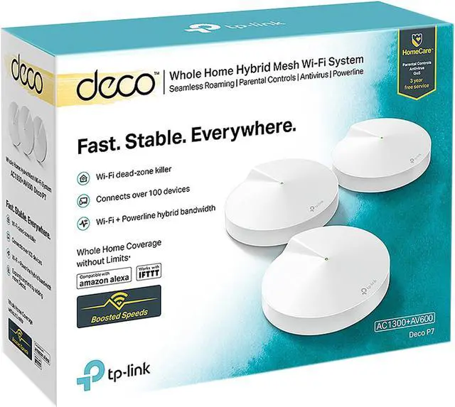 Alt view image 7 of 7 - TP-Link Deco P7(3-pack) AC1300+AV600 Whole Home Hybrid Mesh Wi-Fi System
