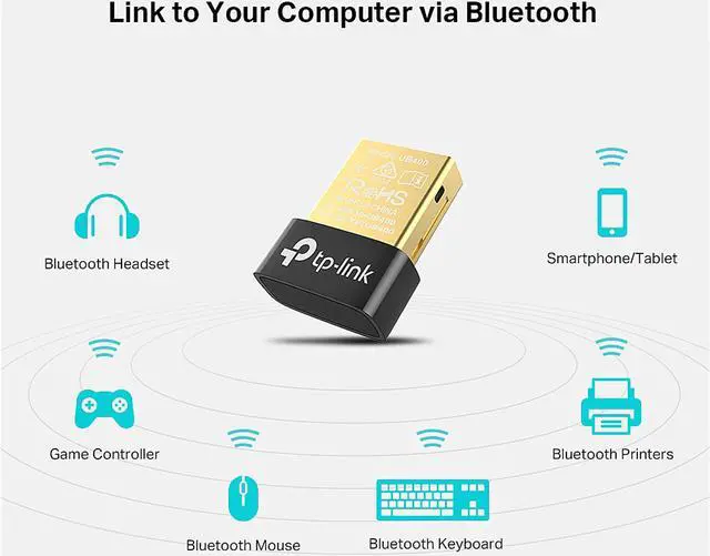 Alt view image 4 of 20 - TP-Link USB Bluetooth Adapter for PC, 4.0 Bluetooth Dongle Receiver Support Windows 10/8.1/8/7/XP for Desktop, Laptop, Mouse, Keyboard, Printers, Headsets, Speakers, PS4/ Xbox Controllers (UB400)