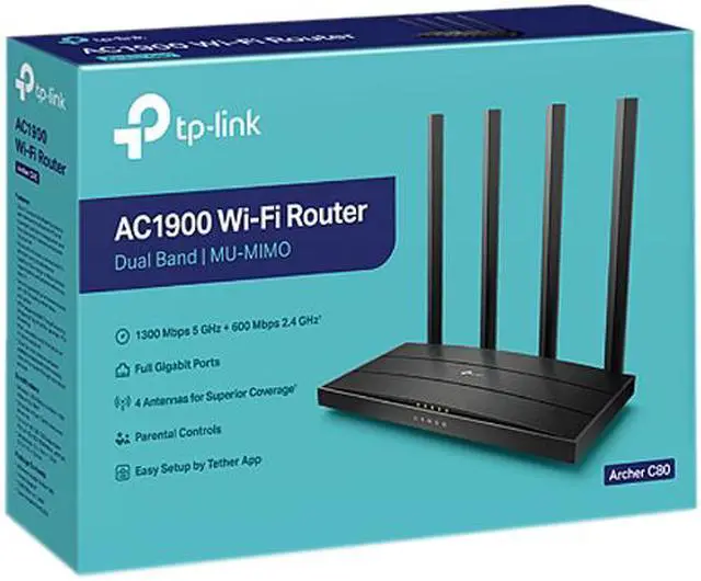 Alt view image 6 of 6 - TP-Link Archer C80 AC1900 Wireless MU-MIMO Wi-Fi Router