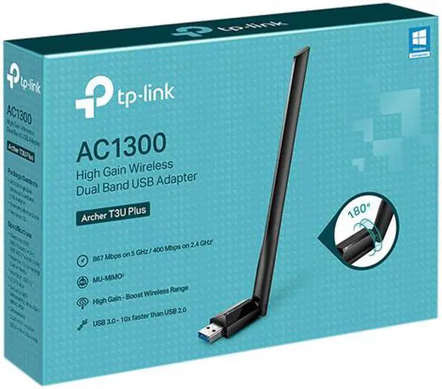 Alt view image 4 of 4 - TP-Link Archer T3U Plus AC1300 High Gain Wireless Dual Band USB Adapter USB 3.0 Up to 1.3Gbps Wireless Data Rates