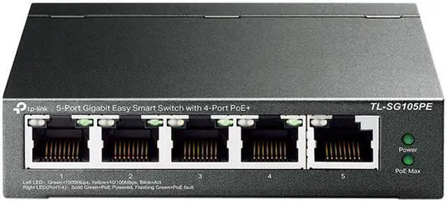Alt view image 3 of 8 - TP-Link 5 Port Gigabit PoE Switch | 4 PoE+ Port @65W | Easy Smart | Plug & Play | Limited Lifetime Protection | Shielded Ports | Support QoS, VLAN, IGMP and Link Aggregation (TL-SG105PE)
