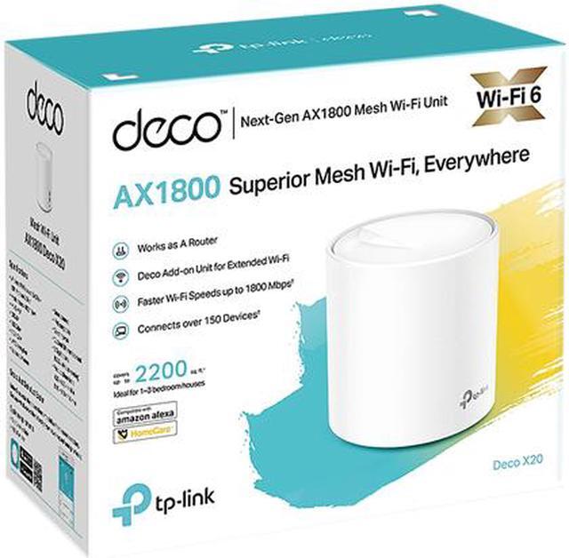 Alt view image 5 of 5 - TP-Link Deco WiFi 6 Mesh WiFi System(Deco X20) AX1800 - Covers up to 2100 Sq.Ft, Replaces Wireless Internet Routers and Extenders, 1-Pack