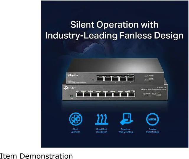 Alt view image 7 of 8 - TP-Link TL-SG108-M2 | 8 Port Multi-Gigabit Unmanaged Network Switch, Ethernet Splitter | 2.5G Bandwidth | Plug & Play | Desktop/Wall-Mount | Fanless Metal Design | Limited Lifetime Protection