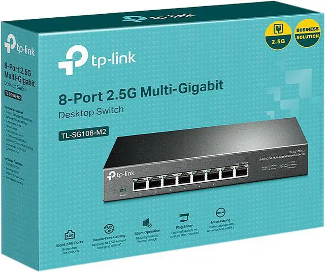Alt view image 5 of 8 - TP-Link TL-SG108-M2 | 8 Port Multi-Gigabit Unmanaged Network Switch, Ethernet Splitter | 2.5G Bandwidth | Plug & Play | Desktop/Wall-Mount | Fanless Metal Design | Limited Lifetime Protection