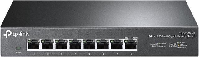 TP-Link TL-SG108-M2, 8 Port Multi-Gigabit Unmanaged Network Switch,  Ethernet Splitter, 2.5G Bandwidth, Plug & Play, Desktop/Wall-Mount, Fanless Metal Design