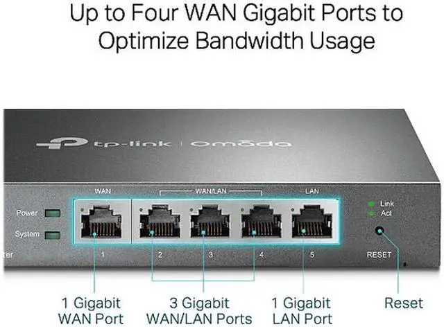 Alt view image 6 of 10 - TP-Link ER605 Omada Gigabit VPN Router 1 x 10/100/1000Mbps WAN Ports 1 x Fixed Gigabit LAN Port 3 x Changeable Gigabit WAN/LAN Ports LAN Ports