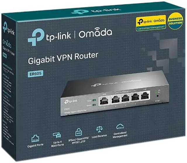 Alt view image 10 of 10 - TP-Link ER605 Omada Gigabit VPN Router 1 x 10/100/1000Mbps WAN Ports 1 x Fixed Gigabit LAN Port 3 x Changeable Gigabit WAN/LAN Ports LAN Ports