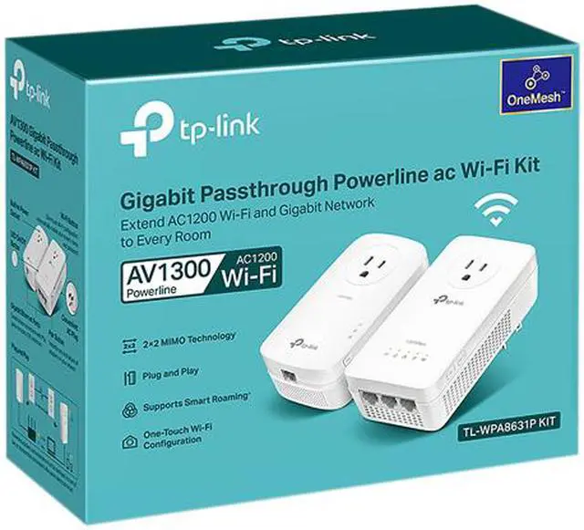 Alt view image 8 of 8 - TP-Link AV1300 Gigabit Passthrough Powerline ac Wi-Fi Kit (TL-WPA8631P KIT)