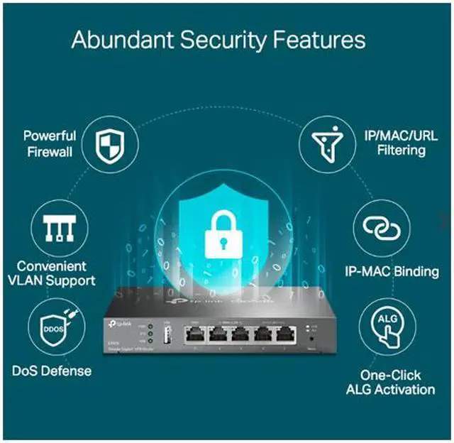 Alt view image 7 of 8 - TP-Link ER605 V2 Omada Gigabit VPN Router