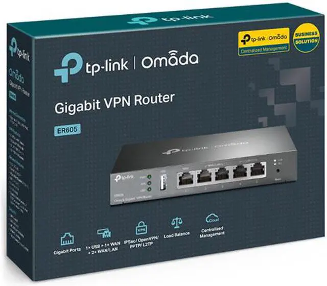 Alt view image 8 of 8 - TP-Link ER605 V2 Omada Gigabit VPN Router