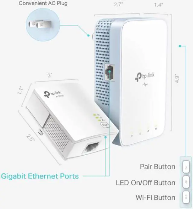 Alt view image 2 of 7 - TP-Link TL-WPA7517 KIT AV1000 Gigabit Powerline ac Wi-Fi Kit
