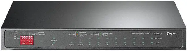 Main image of TP-Link TL-SG1210MP | 8 Port Gigabit PoE Switch | 8 PoE+ Ports @123W, w/ 2 Uplink Gigabit Ports + 1 Combo SFP Slot | Plug & Play | Extend, Priority & Isolation Mode | Limited Lifetime Protection