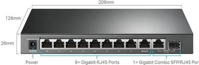 Alt view image 3 of 7 - TP-Link TL-SG1210MPE 10-Port Gigabit Easy Smart Switch with 8-Port PoE+