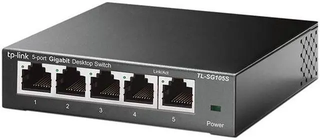 Alt view image 2 of 5 - TP-Link TL-SG105S | 5 Port Gigabit Ethernet Switch | Desktop/Wall-Mount | Plug & Play | Fanless | Sturdy Metal | Limited Lifetime Protection | 802.1p/DSCP QoS & IGMP Snooping | Compact Design