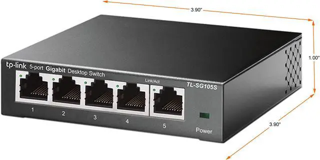 Alt view image 3 of 5 - TP-Link TL-SG105S | 5 Port Gigabit Ethernet Switch | Desktop/Wall-Mount | Plug & Play | Fanless | Sturdy Metal | Limited Lifetime Protection | 802.1p/DSCP QoS & IGMP Snooping | Compact Design