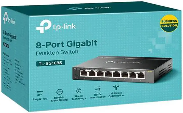Alt view image 4 of 4 - TP-Link TL-SG108S | 8 Port Gigabit Ethernet Switch | Desktop/Wall-Mount | Plug & Play | Fanless | Sturdy Metal | Limited Lifetime Protection | 802.1p/DSCP QoS & IGMP Snooping | Compact Design