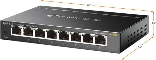 Alt view image 3 of 4 - TP-Link TL-SG108S | 8 Port Gigabit Ethernet Switch | Desktop/Wall-Mount | Plug & Play | Fanless | Sturdy Metal | Limited Lifetime Protection | 802.1p/DSCP QoS & IGMP Snooping | Compact Design