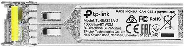 Alt view image 2 of 2 - TP-LINK TL-SM321A-2 1000Base-BX WDM Bi-Directional SFP Module, LC connector, TX:1550nm/RX:1310nm, single-mode, 10km